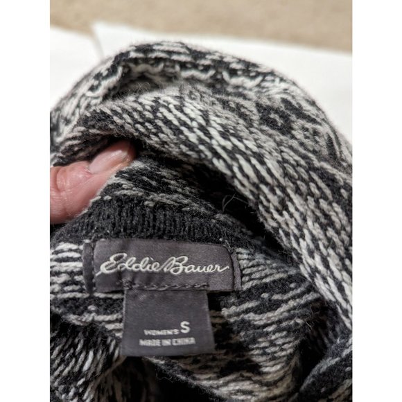 Eddie Bauer Women's Grey Fair Isle Tunic Sweater Pockets Wool Blend Sz S - Picture 4 of 8